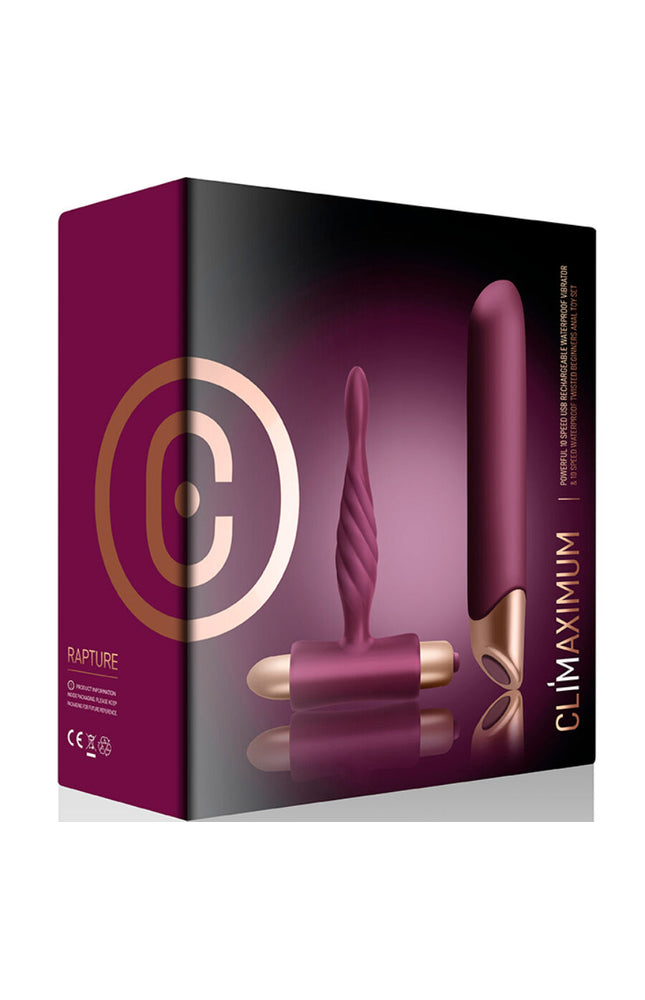 CLIMAXIMUM - KIT RAPTURE VIBRATORE CLASSICO + PLUG ANALE PER PRINCIPIANTI