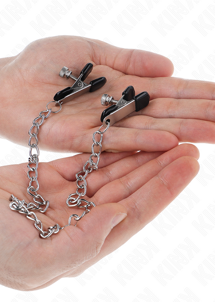 KINK - MORSETTI PER CAPEZZOLI A CATENA PIATTA ARGENTO 34 CM