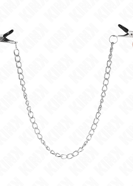 KINK - MORSETTI PER CAPEZZOLI A CATENA PIATTA ARGENTO 34 CM