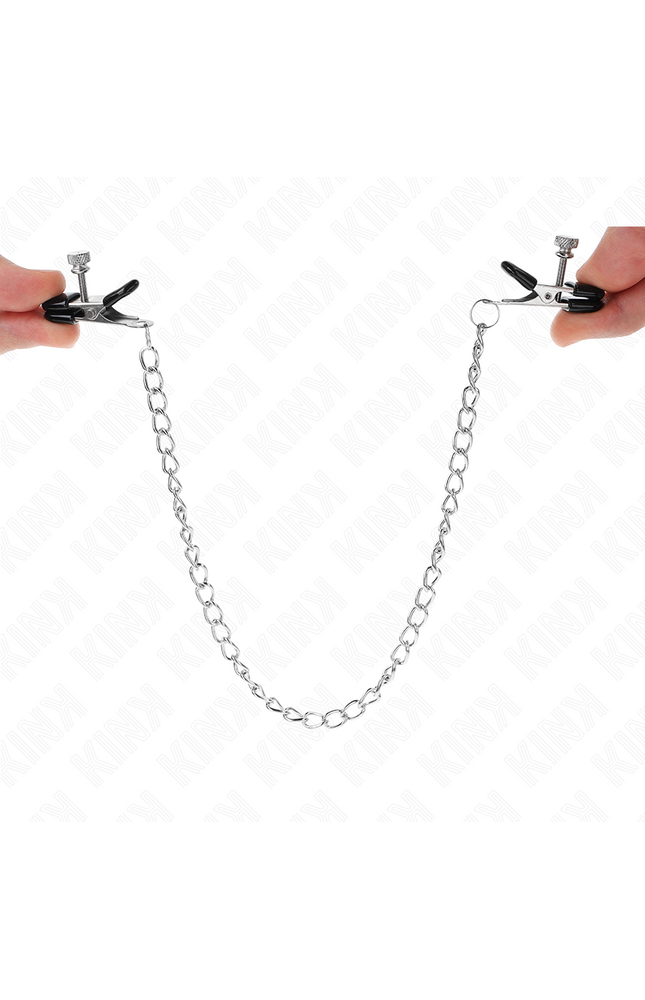 KINK - MORSETTI PER CAPEZZOLI A CATENA PIATTA ARGENTO 34 CM