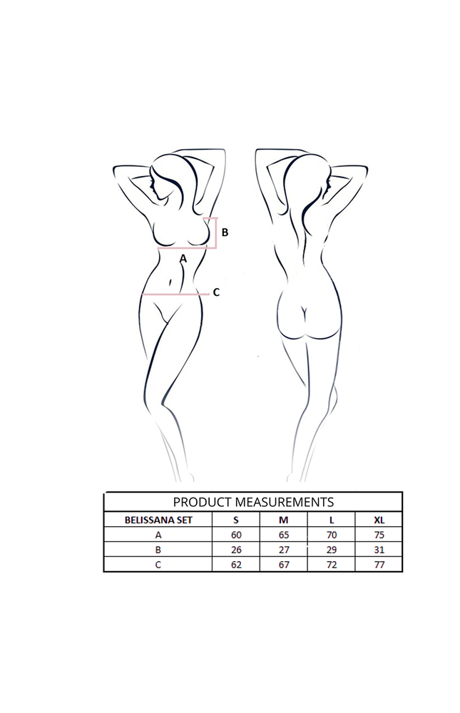 PASSIONE - BELISSANA REGGISENO + PERIZOMA BLU S/M