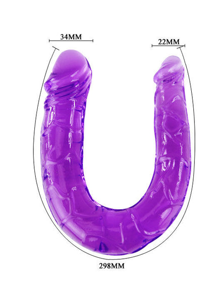 BAILE - DOPPIO DILDO IN JELLY FLESSIBILE LILLA