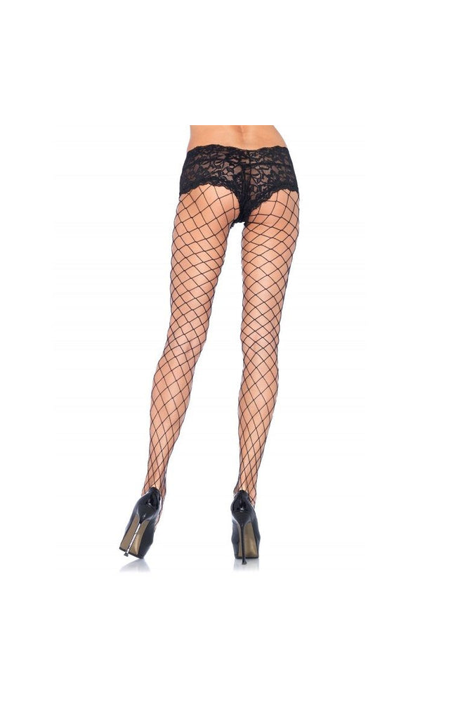 LEG AVENUE - PANTALONE IN RETE CON SHORTS IN PIZZO