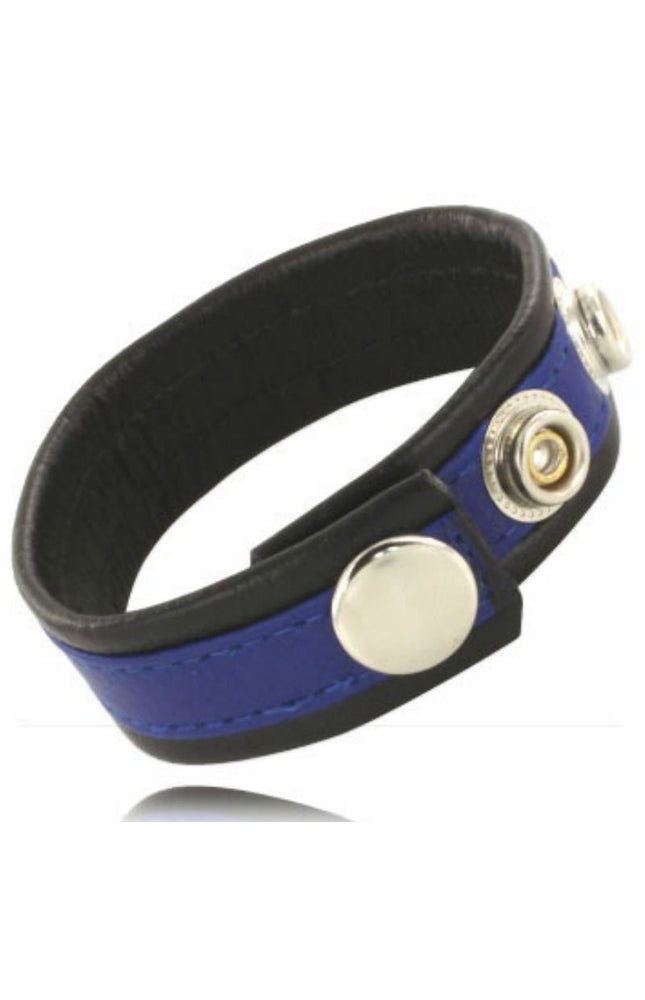 BODY IN PELLE - CINTURINO IN PELLE REGOLABILE PER PENE BLU-NERO