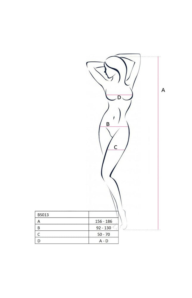 PASSIONE - DONNA BS013 BODYSTOCKING NERO TAGLIA UNICA