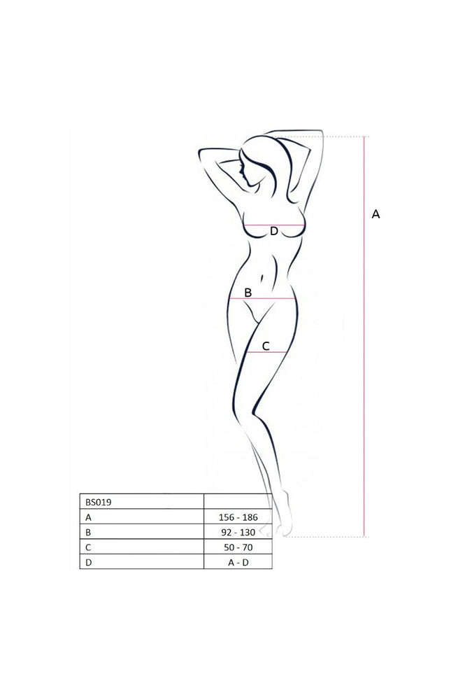 PASSIONE - DONNA BS019 BODYSTOCKING NERO TAGLIA UNICA