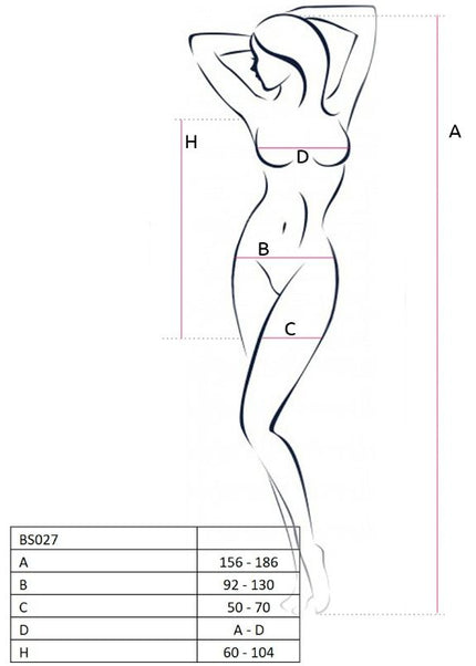 PASSIONE - DONNA BS027 ABITO NERO STILE BODYSTOCKING TAGLIA UNICA