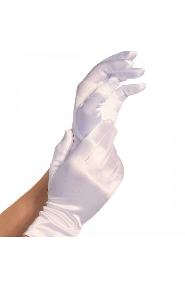 LEG AVENUE - GUANTI IN RASO BIANCO