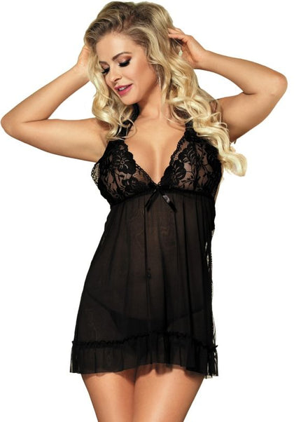 SUBBLIME - BABYDOLL MOTIVI FLOREALI NEL SENO S/M