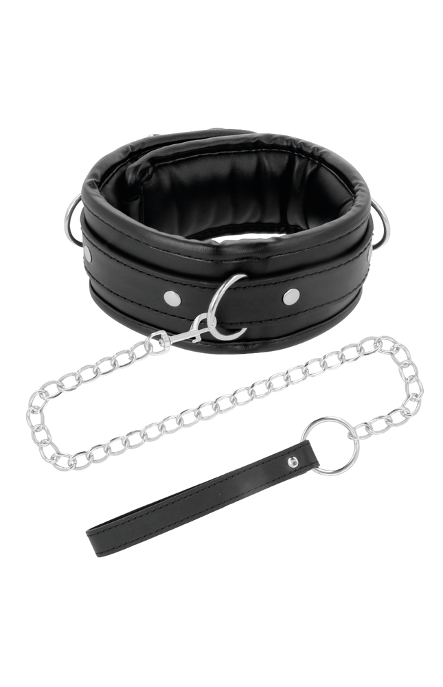 OSCURITÀ - COLLANA IN MORBIDA PELLE CON CATENA