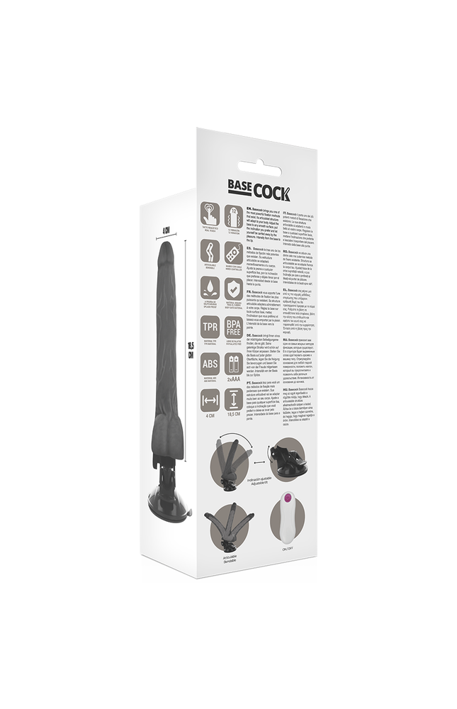 BASECOCK - VIBRATORE ARTICOLABILE TELECOMANDO NATURALE 18.5 CM -O- 4 CM