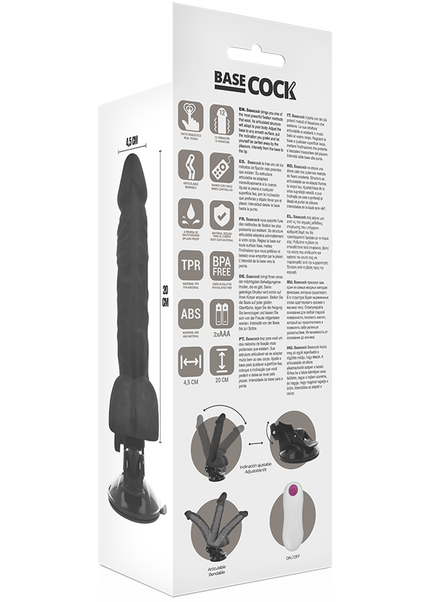 BASECOCK - VIBRATORE ARTICOLABILE TELECOMANDO NATURALE 20 CM -O- 4.5 CM