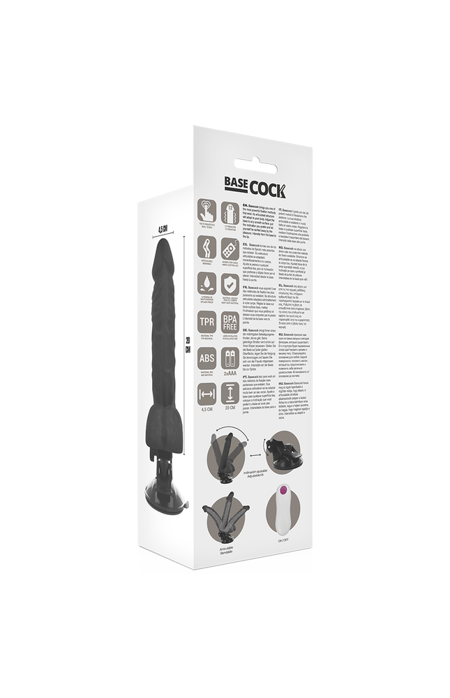 BASECOCK - VIBRATORE ARTICOLABILE TELECOMANDO NATURALE 20 CM -O- 4.5 CM