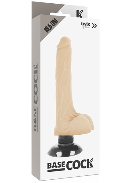 BASECOCK - VIBRATORE REALISTICO 2-1 NATURALE 18.5 CM -O- 4 CM