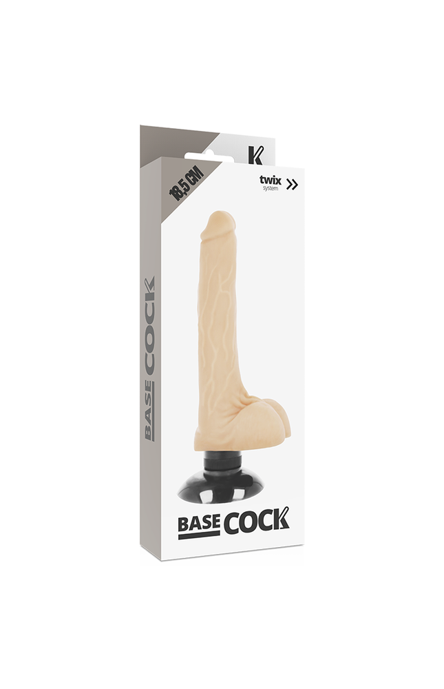 BASECOCK - VIBRATORE REALISTICO 2-1 NATURALE 18.5 CM -O- 4 CM