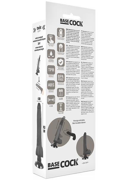 BASECOCK - VIBRATORE REALISTICO 2-1 NATURALE 18.5 CM -O- 4 CM