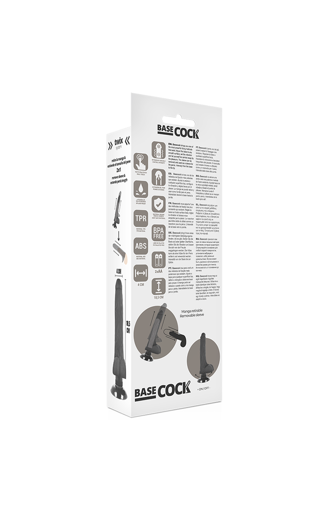 BASECOCK - VIBRATORE REALISTICO 2-1 NATURALE 18.5 CM -O- 4 CM