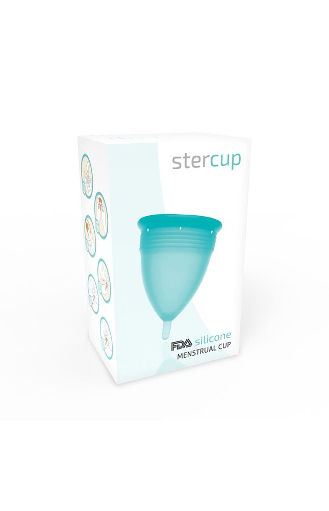 STERCUP - COPPA MESTRUALE IN SILICONE FDA ACQUAMARINA - TAGLIA S