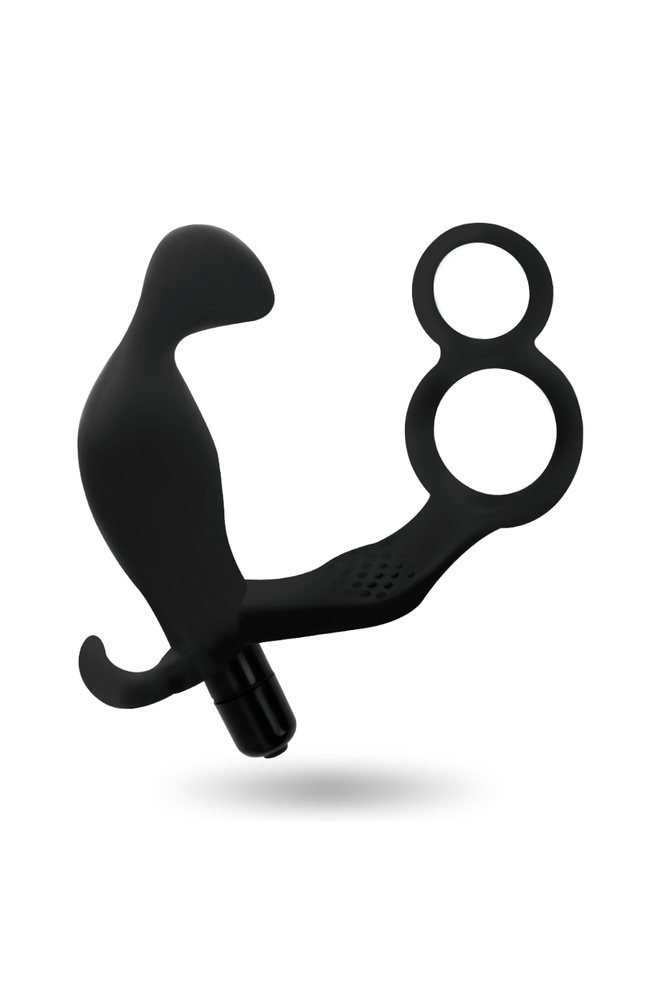 ADDICTED TOYS - PLUG ANALE CON DOPPIO ANELLO PER PENE E TESTICOLI NERI