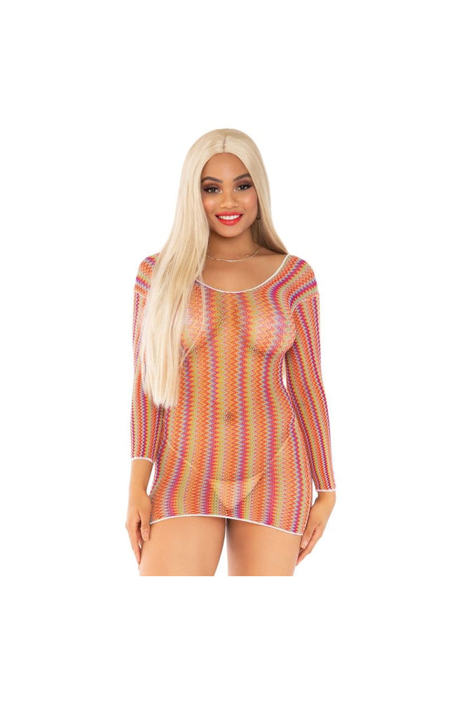 LEG AVENUE - MINIABITOZIGZAG MULTICOLORE TAGLIA UNICA