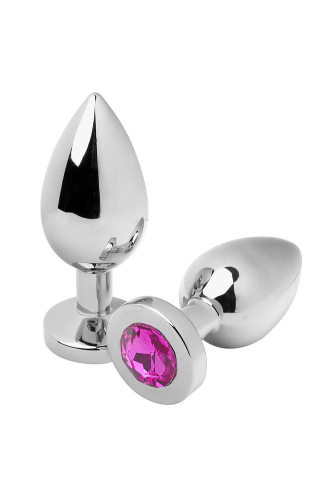 METAL HARD - PLUG ANALE DIAMOND ROSA MEDIO 7.62CM
