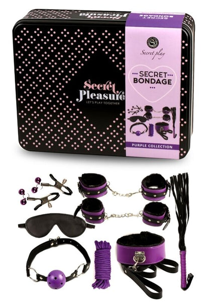 SECRETPLAY - BDSM SET 8 PEZZI VIOLA / NERO.