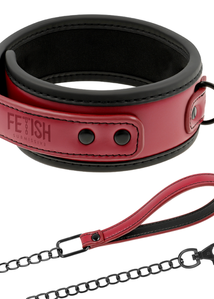 FETISH SUBMISSIVE DARK ROOM - COLLANA A CATENA CON FODERA IN NEOPRENE