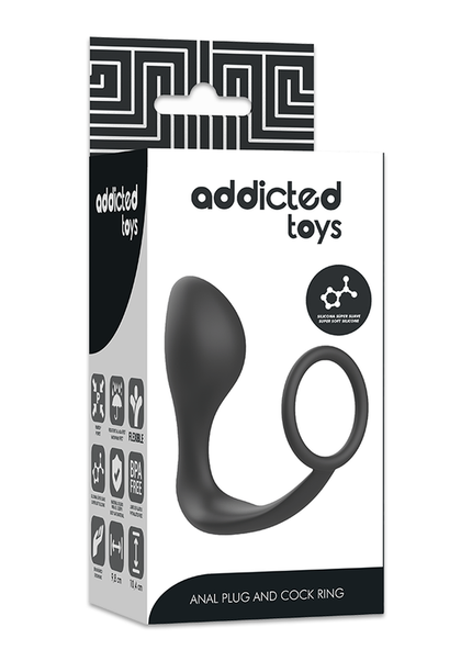 ADDICTED TOYS - PLUG ANALE CON ANELLO IN SILICONE NERO