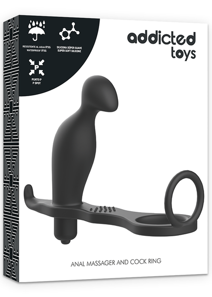 ADDICTED TOYS - PLUG ANALE CON ANELLO IN SILICONE NERO 12 CM